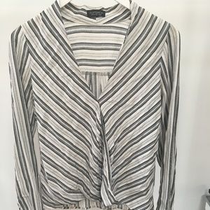 Topshop black and white blouse